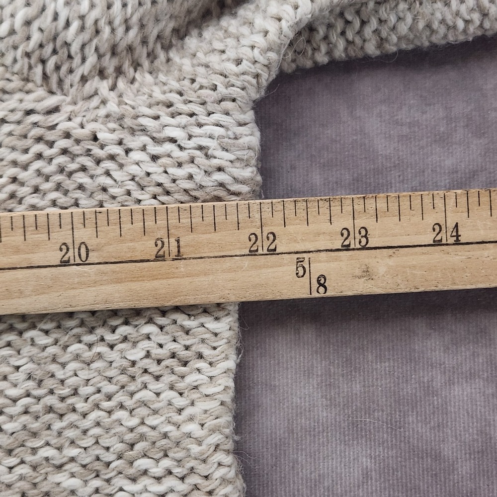 womens MADEWELL crewneck Cable-Knit Sweater sz L beige/oatmeal Alpaca/Wool blend - Picture 7 of 8